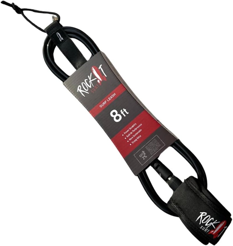 Rock.it Surf Premium Surfboard Leash, 6ft & 8ft Surf Board Leashes, 7mm Legrope Strap for Shortboard, Longboard or SUP Made with Recycled Materials, Extra Strength Velcro & Stainless Swivels - Image 2